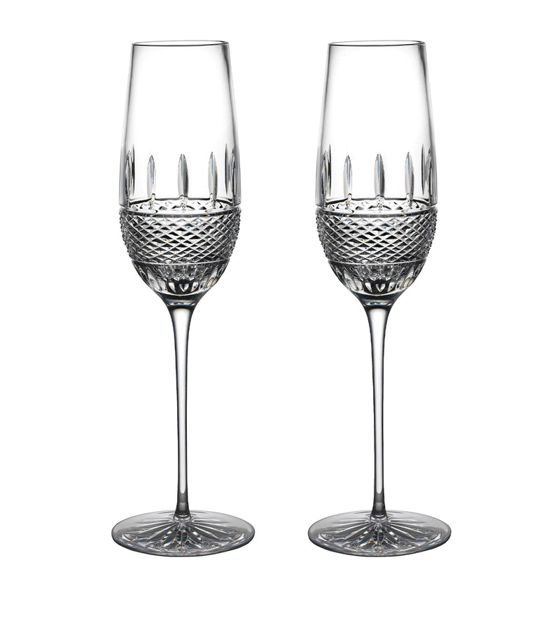 Waterford Irish lace pattern champagne flutes set of 2, 325ml (British brand)