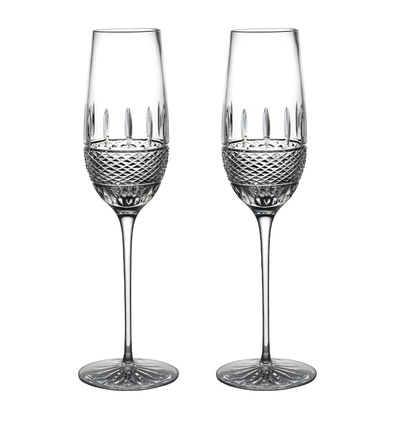 Waterford Irish lace pattern champagne flutes set of 2, 325ml (British brand)