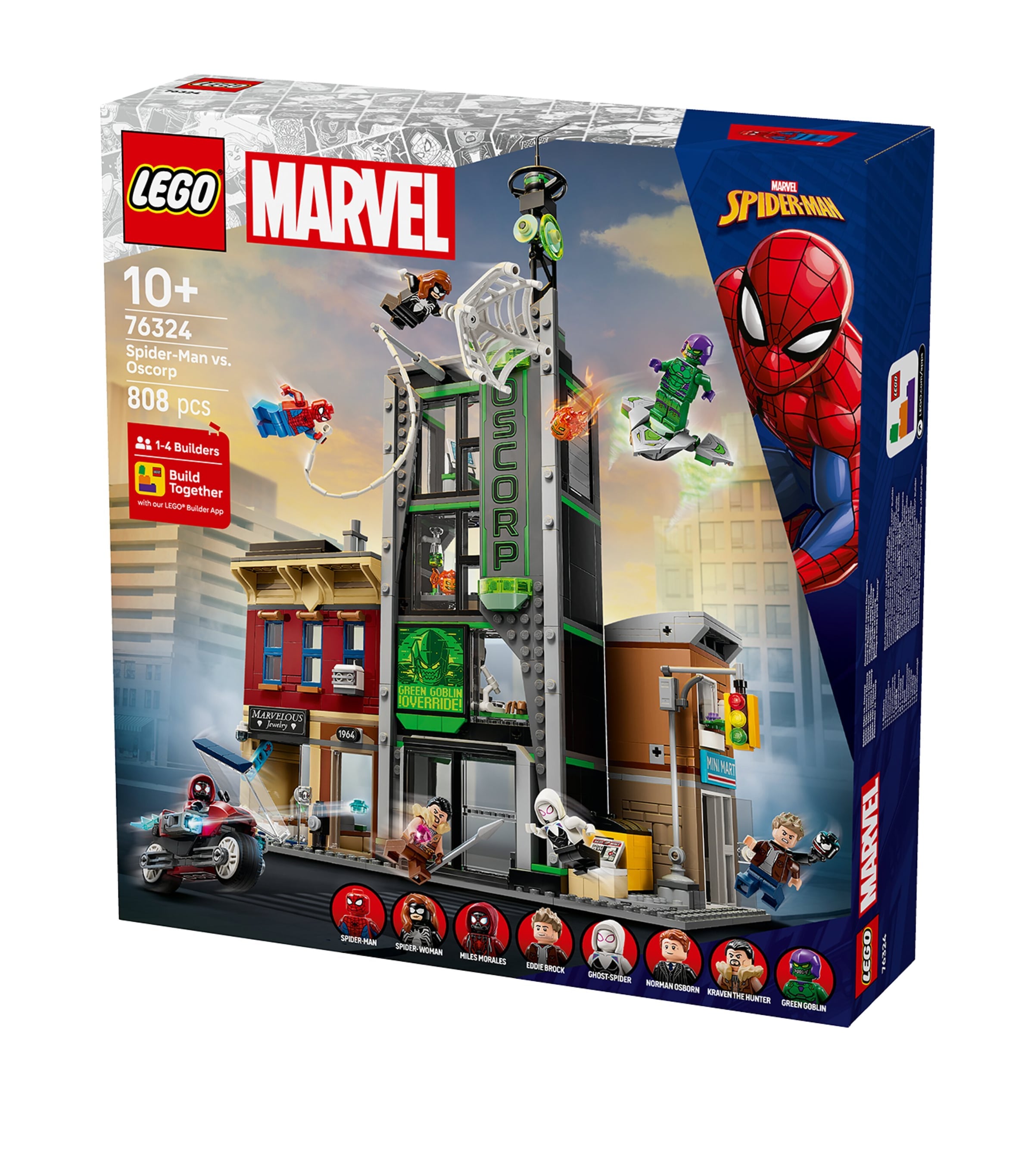 Lego Marvel Spider-Man vs. Oscorp building set, UK version