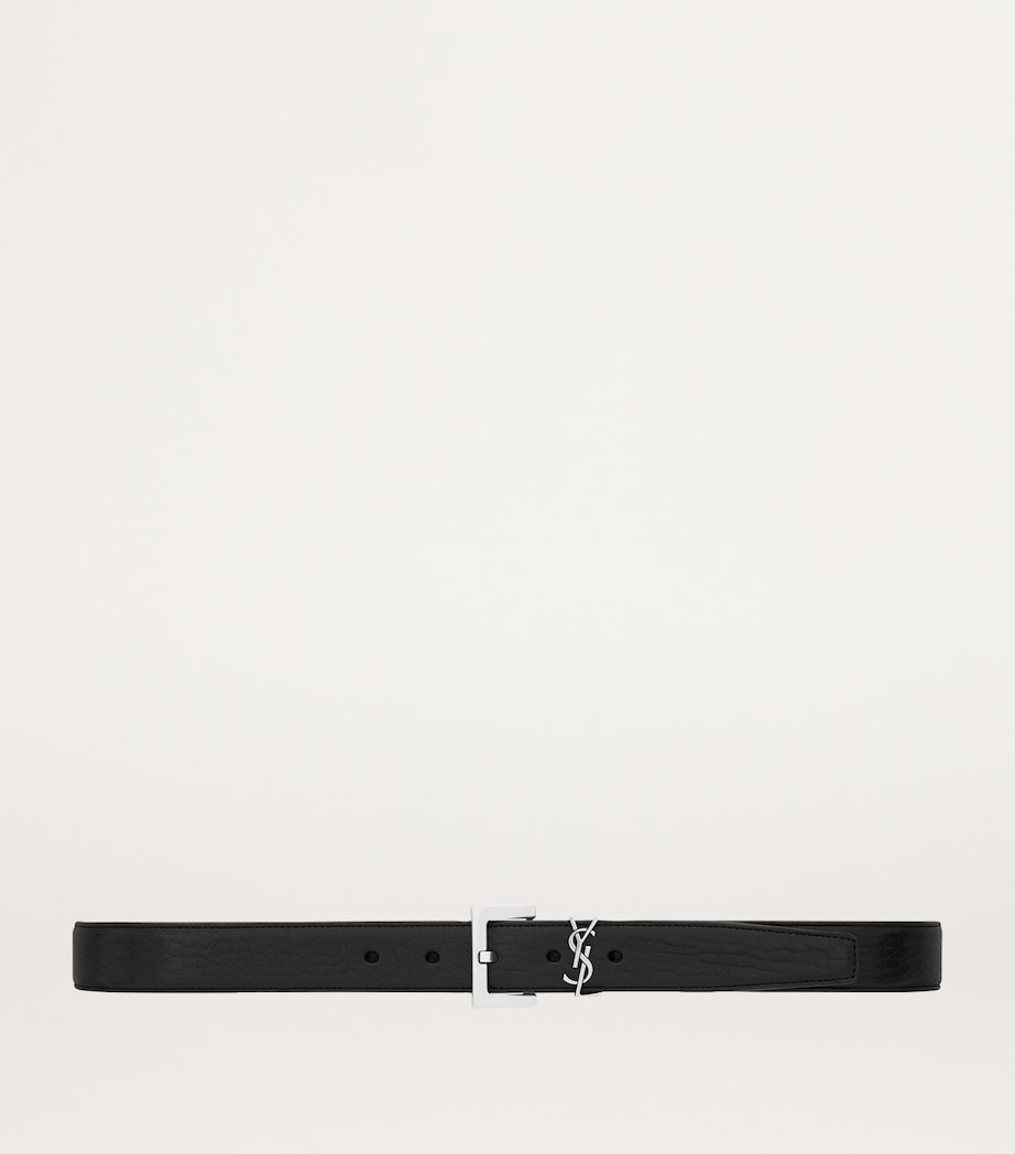 Saint Laurent leather logo belt 3cm, UK version