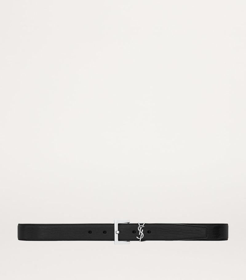 Saint Laurent leather logo belt 3cm, UK version
