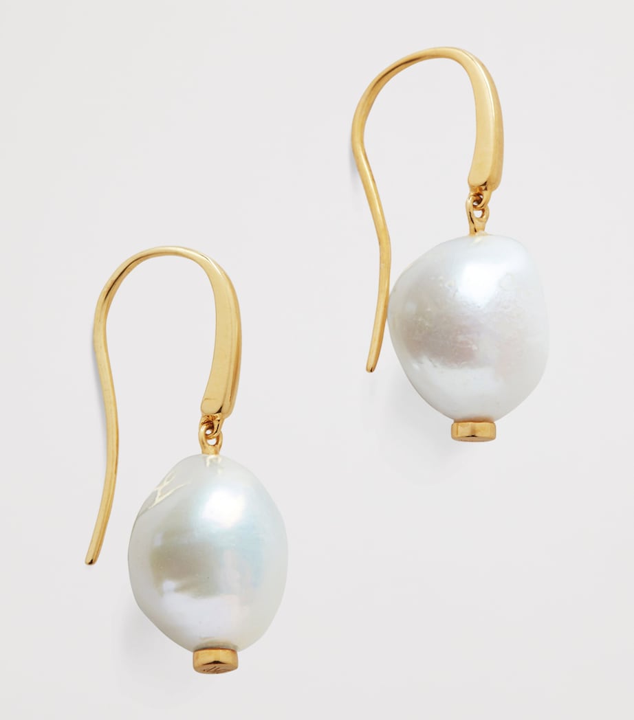 Monica Vinader gold vermeil keshi pearl Nura earrings - British product