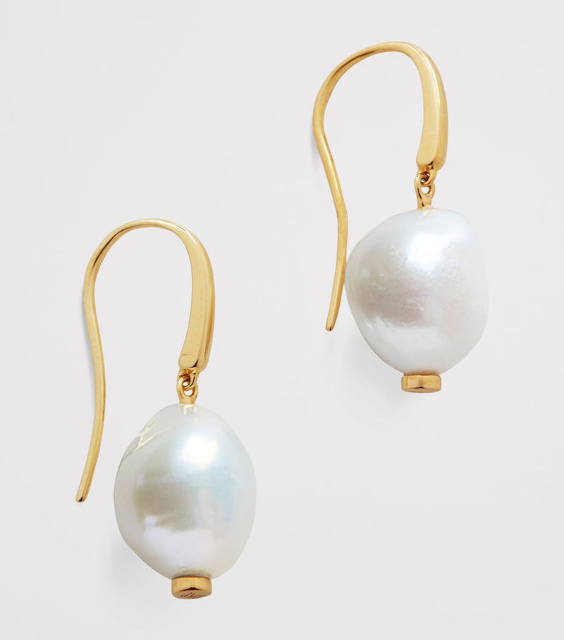 Monica Vinader gold vermeil keshi pearl Nura earrings - British product