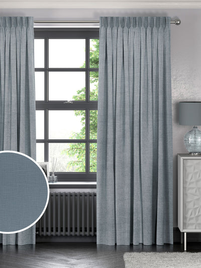 Next Nikki Blue Made to Measure Cotton/Linen Blend Curtains- Buy online at McGrocer