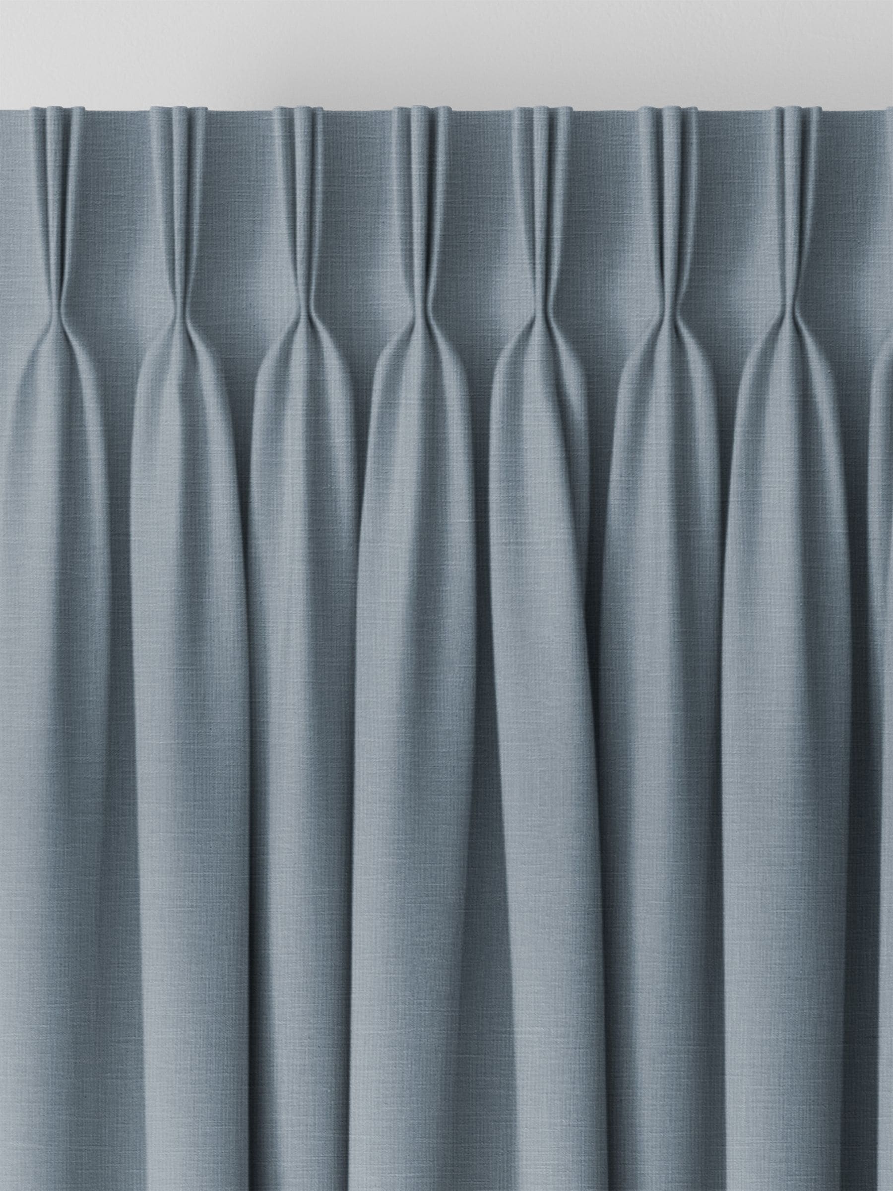 Blue Nikki made to measure cotton linen curtains, imported from the UK