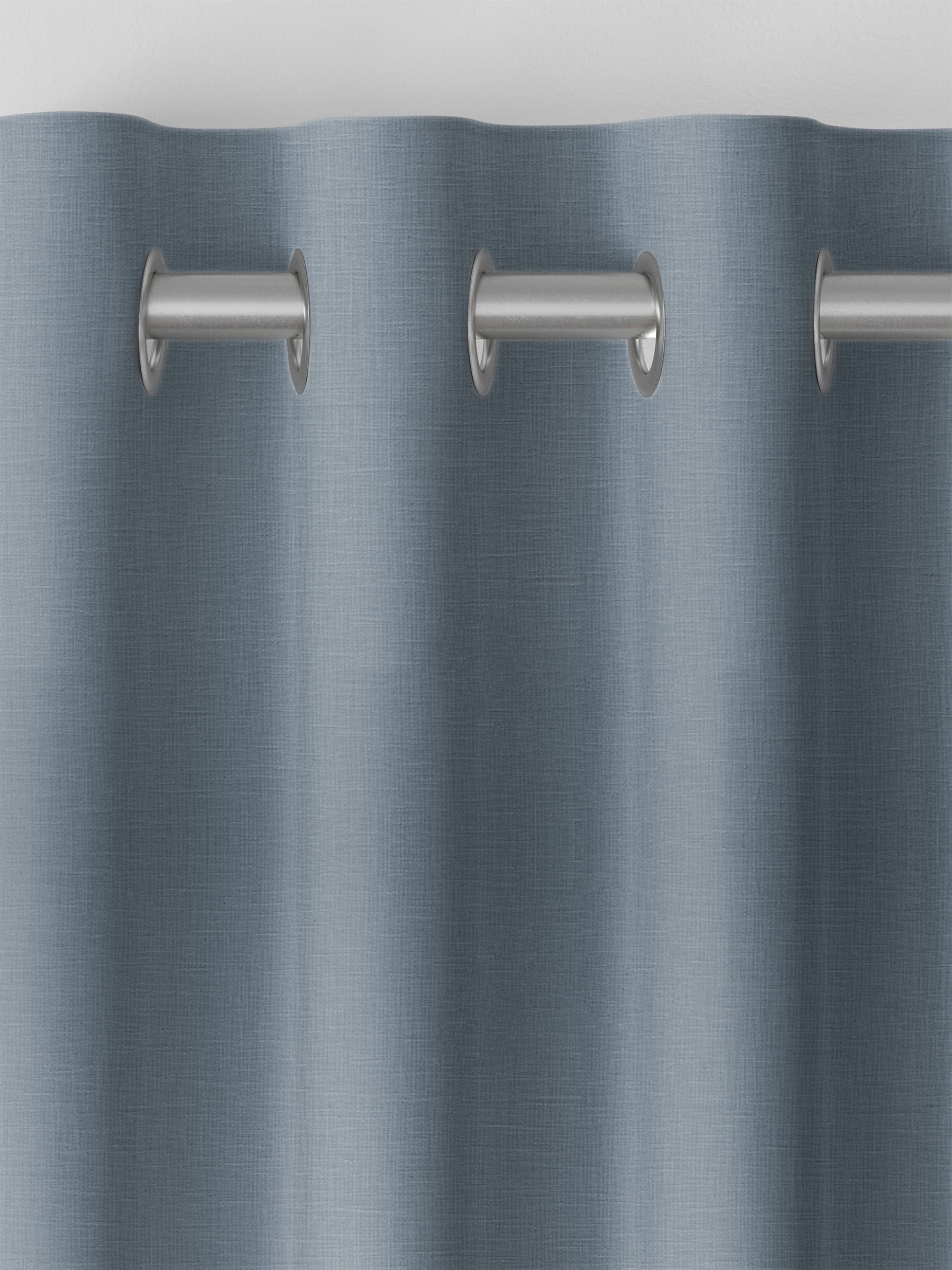 Blue Nikki made to measure cotton linen curtains, imported from the UK
