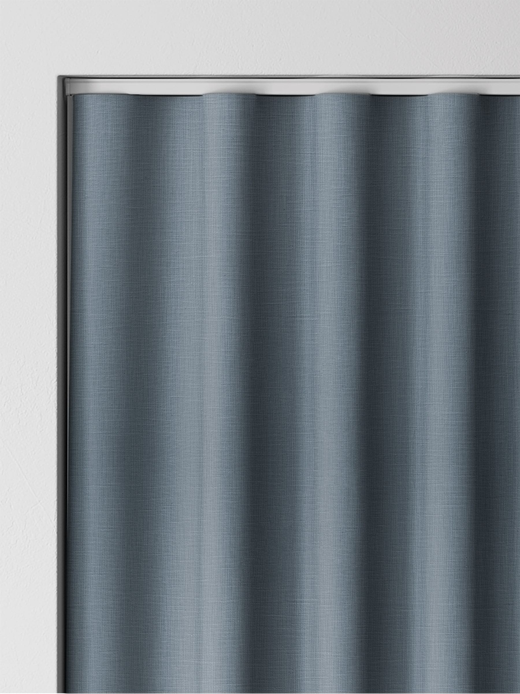 Blue Nikki made to measure cotton linen curtains, imported from the UK