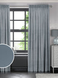 Blue Nikki made to measure cotton linen curtains, imported from the UK