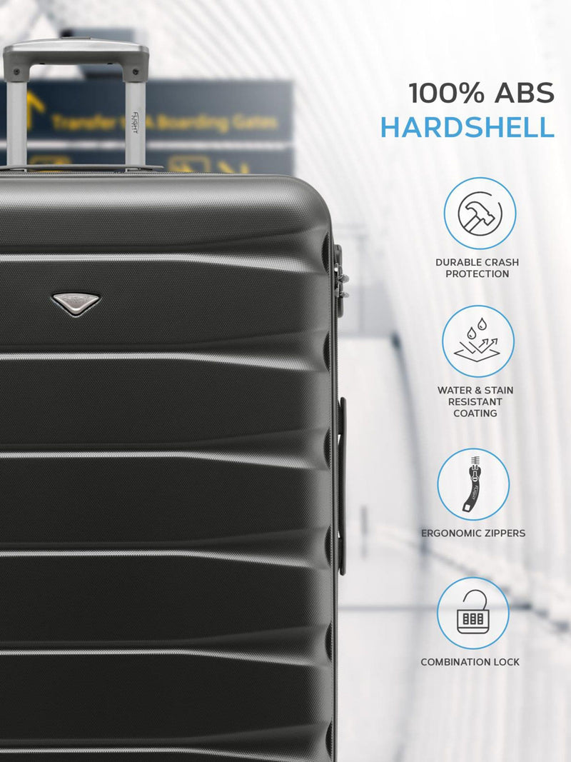 Flight Knight charcoal suitcase set of 2, imported from the UK