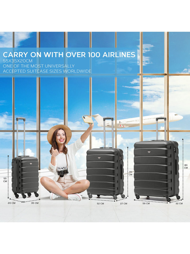 Flight Knight charcoal suitcase set of 2, imported from the UK