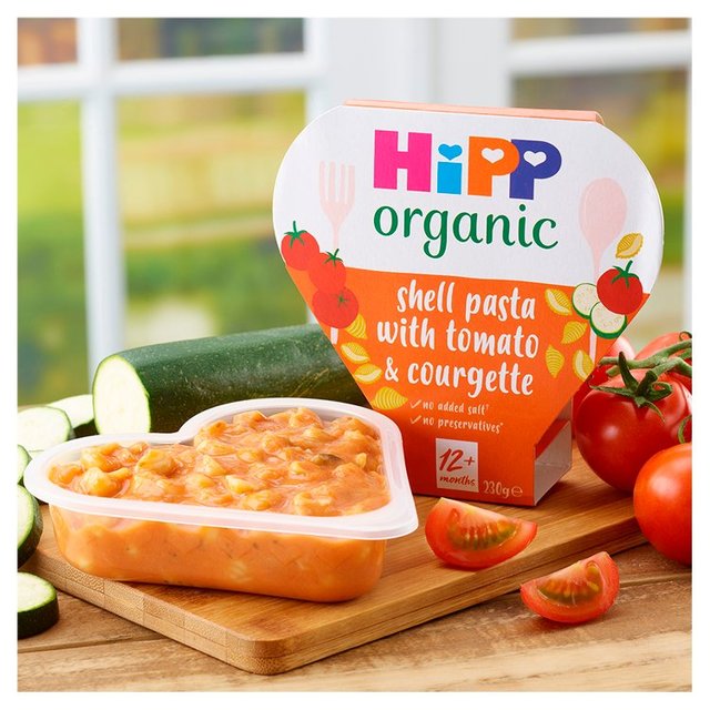 HiPP Organic Tomato & Courgette Shell Pasta Toddler Tray Meal 1-3yrs     230g GOODS M&S   