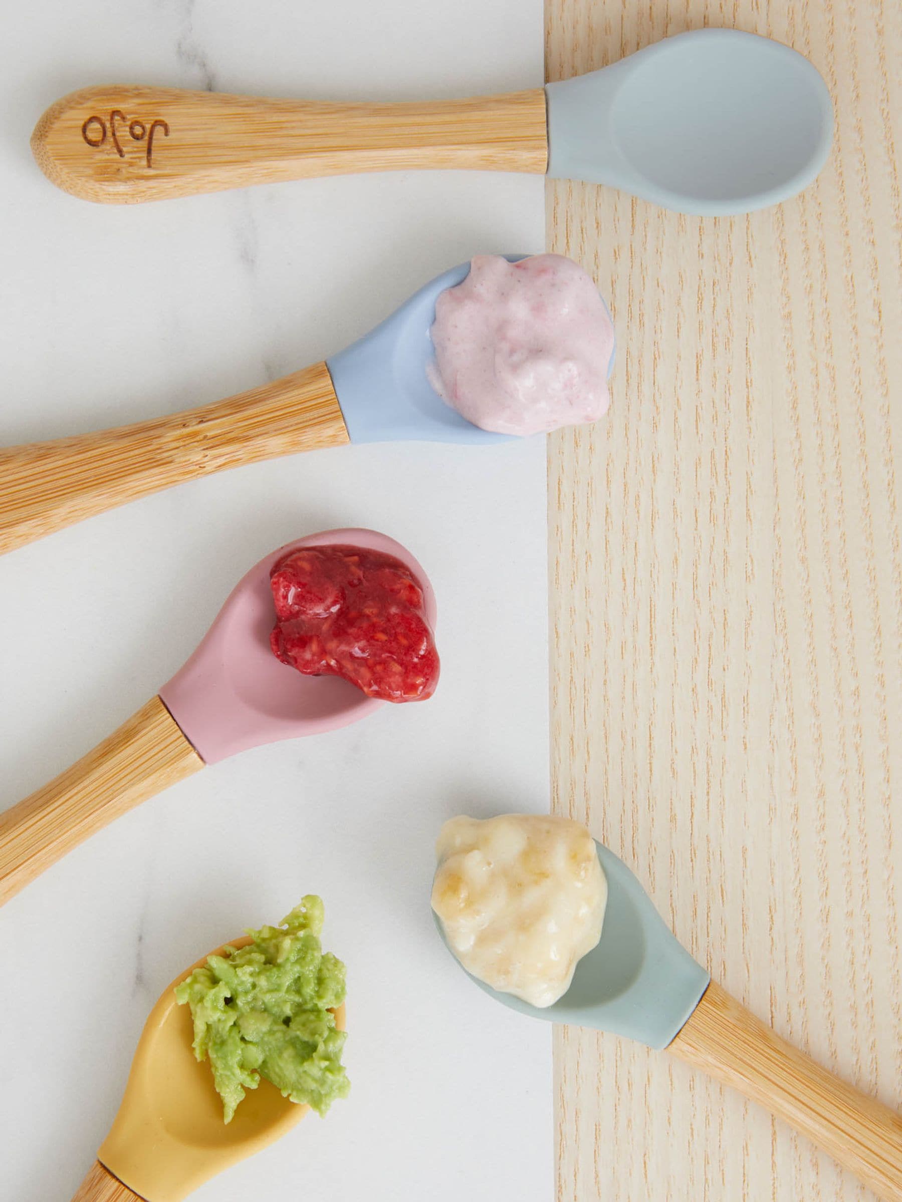 JoJo Maman Bébé bamboo weaning spoons 5-pack - British product