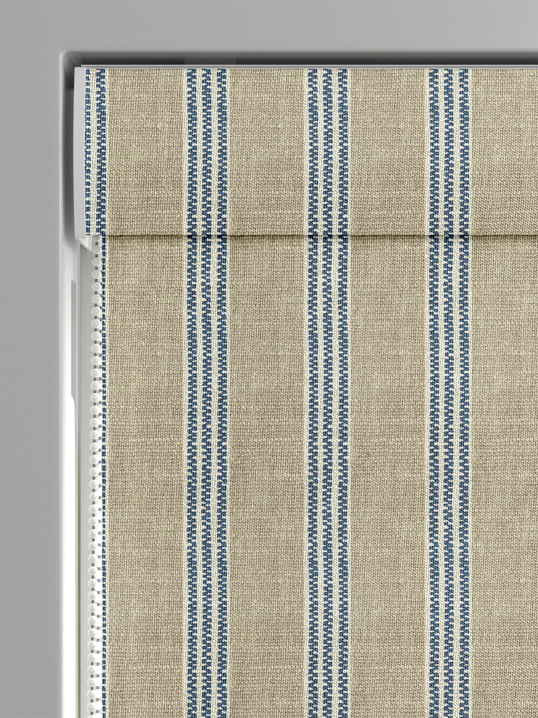 Emily Bond Indigo Blue George Stripe Roman blind, UK version