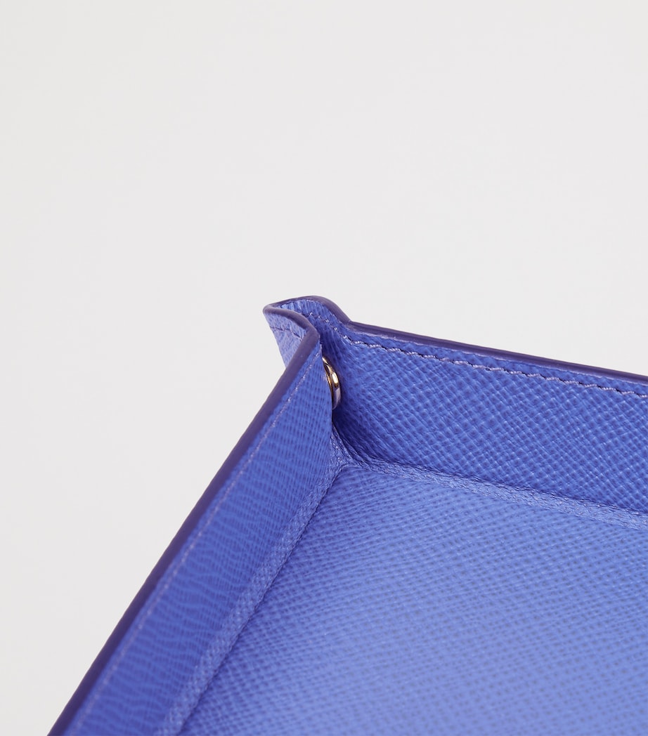 Smythson small leather Panama rectangular trinket tray (British brand)