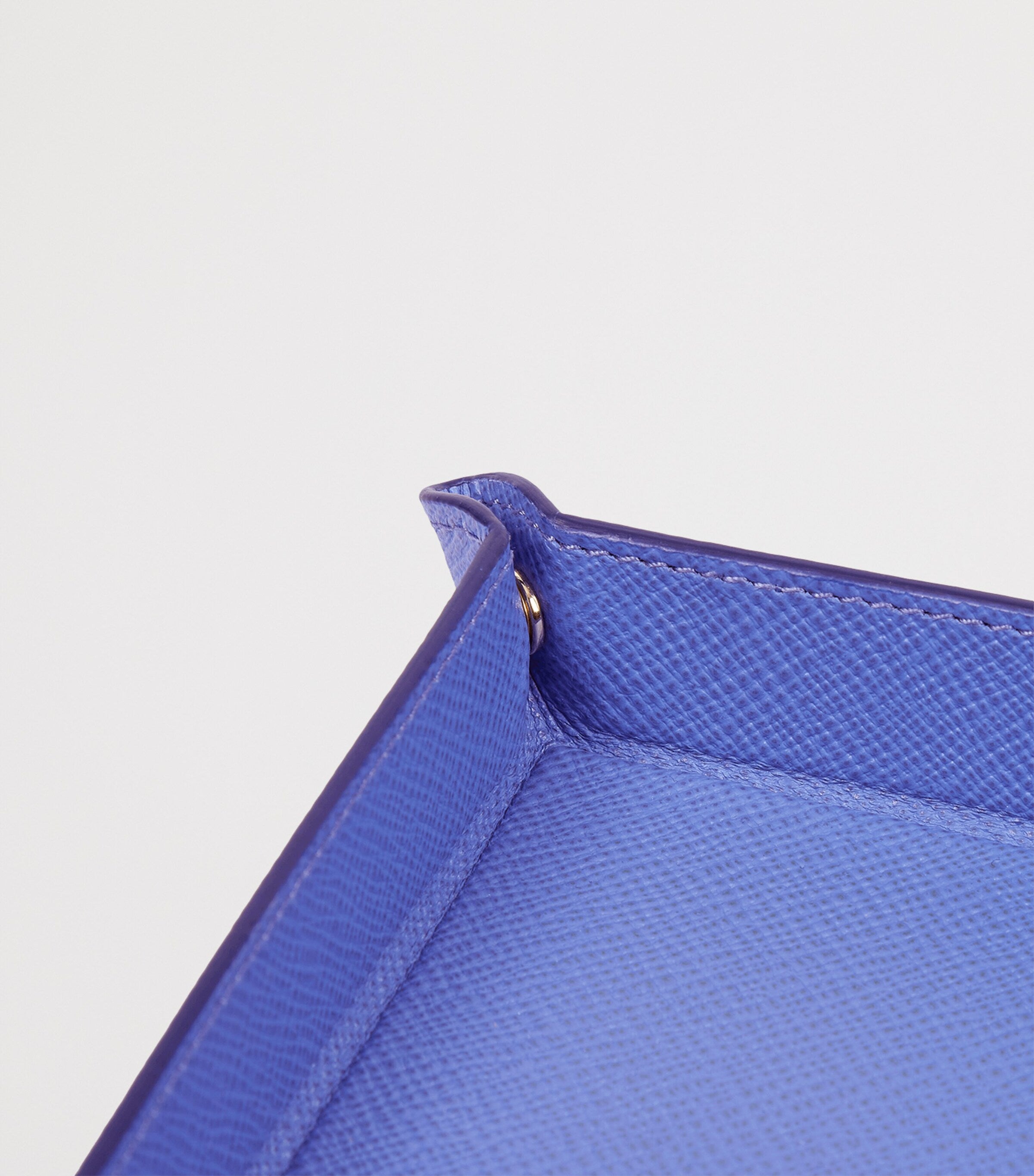 Smythson small leather Panama rectangular trinket tray (British brand)