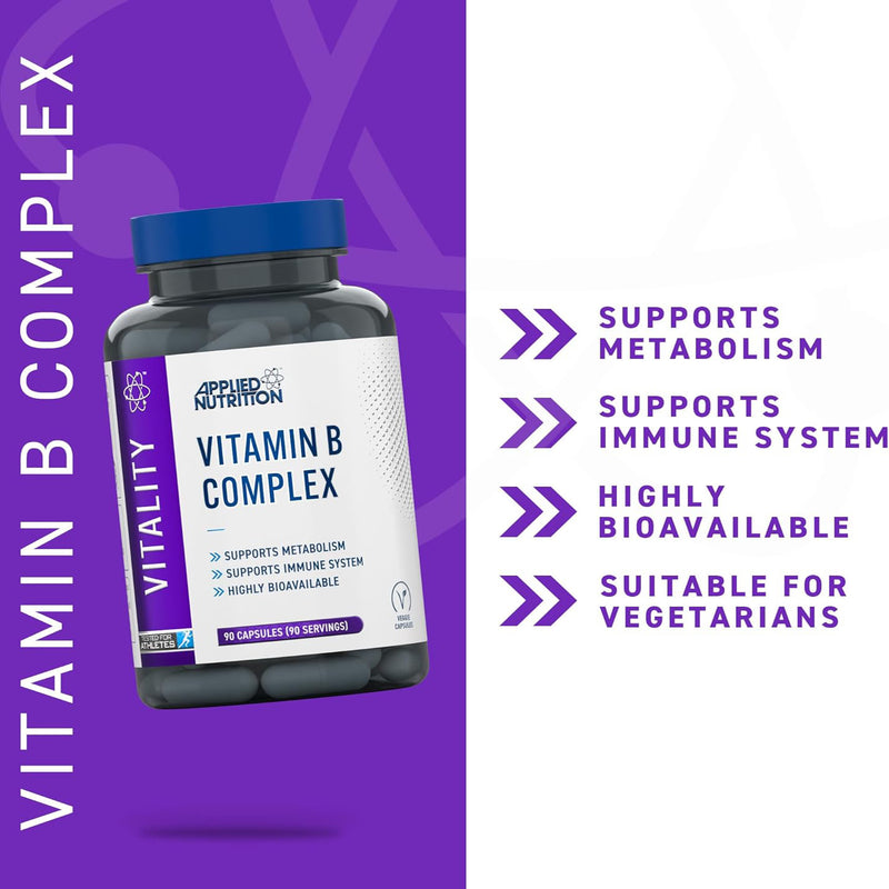 Applied Nutrition Vitamin B Complex 90 capsules, imported from the UK