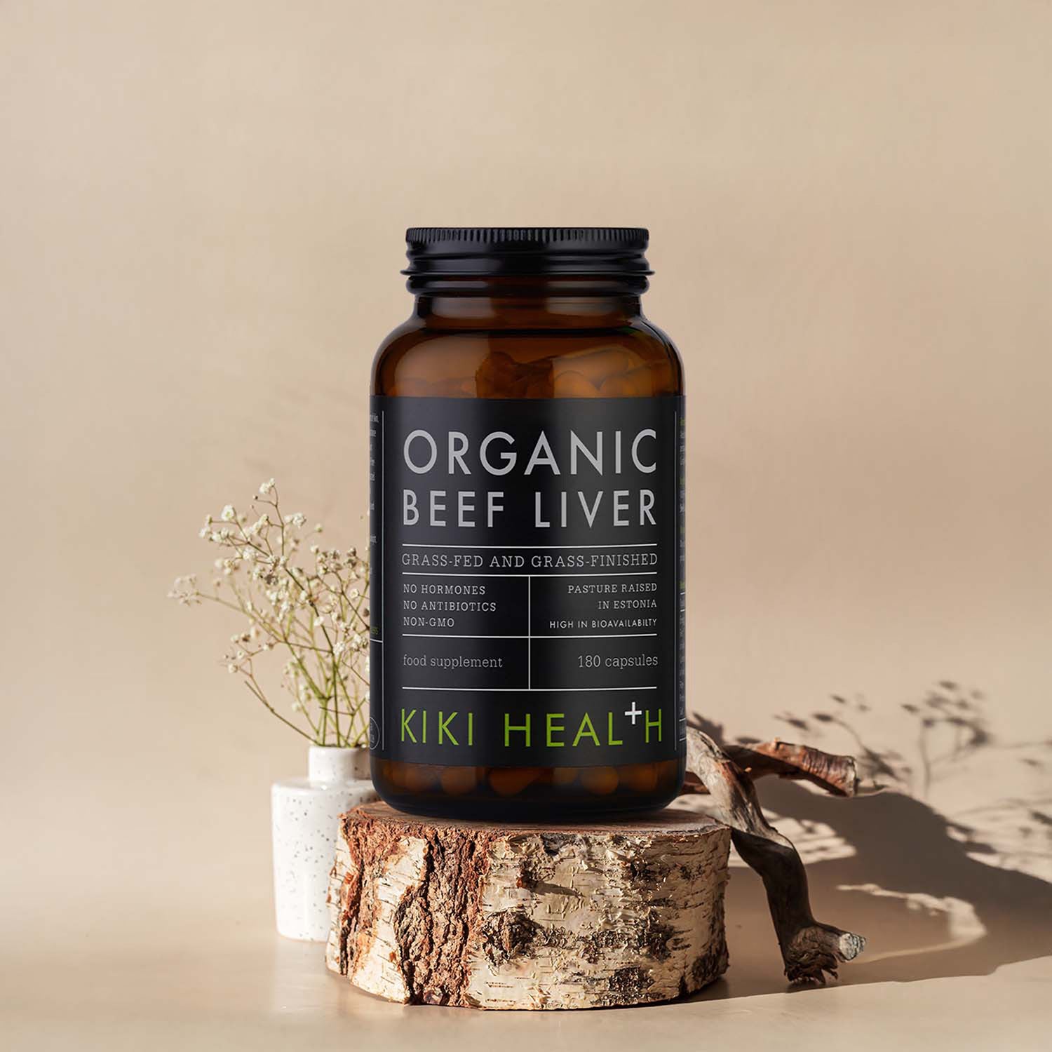 KIKI Health organic beef liver 180 vegicaps, UK version