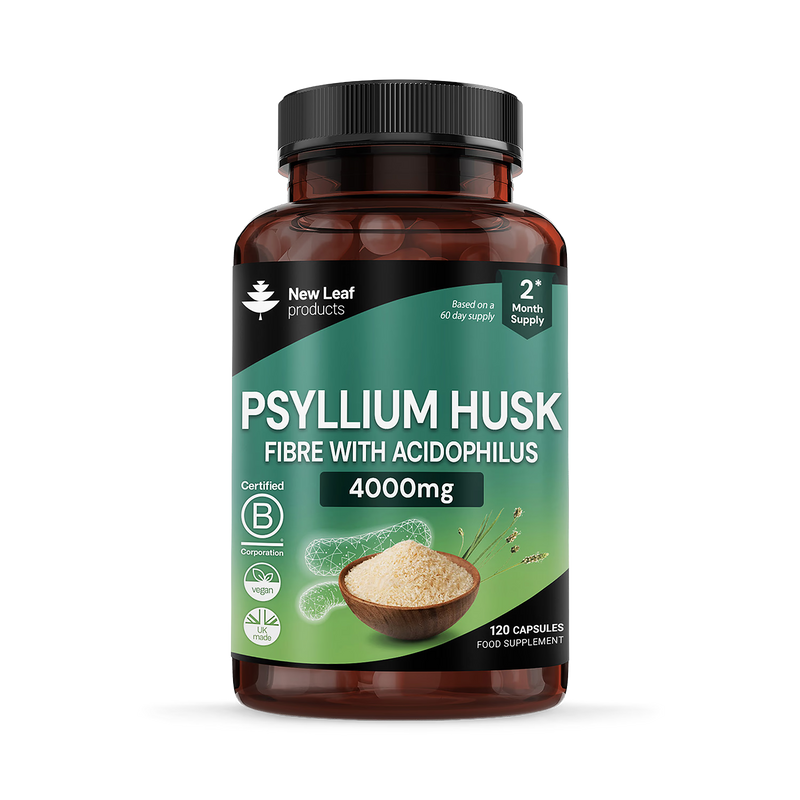 New Leaf Products Psyllium Husk with Acidophilus capsules 120, UK version