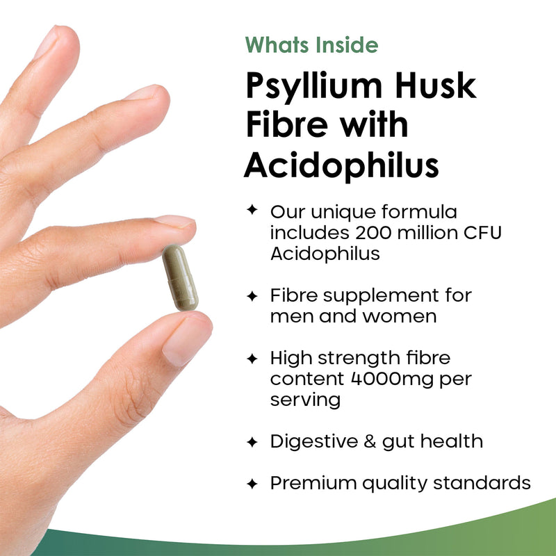 New Leaf Products Psyllium Husk with Acidophilus capsules 120, UK version