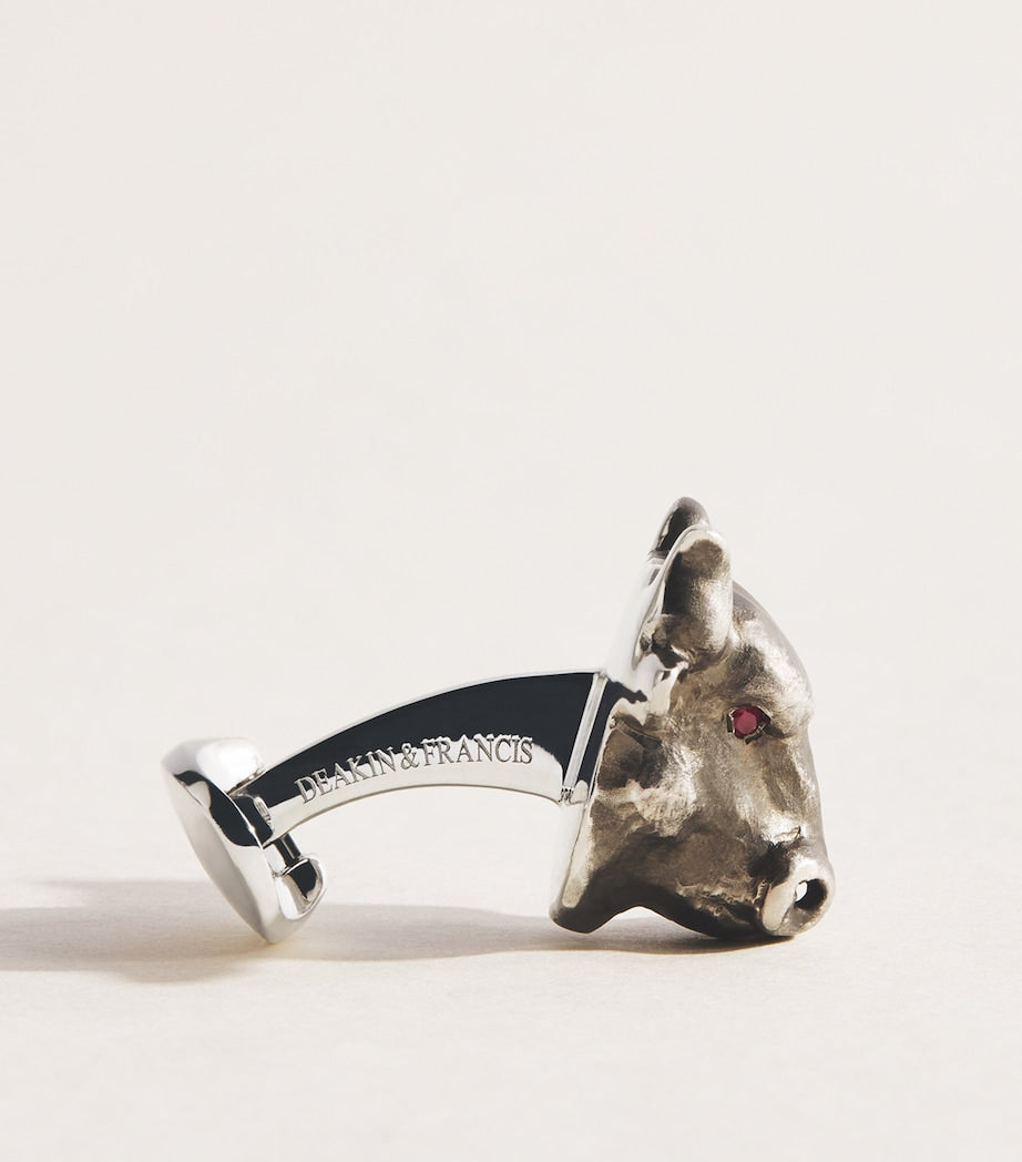 Deakin & Francis sterling silver bull and bear cufflinks - British product