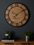 Natural Black Bronx Wooden Wall Clock 30cm