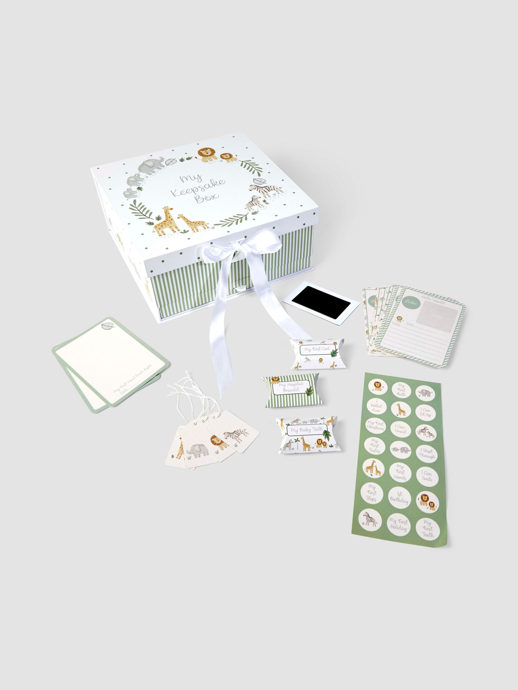 JoJo Maman Bébé baby keepsake memory box with milestone cards, UK version