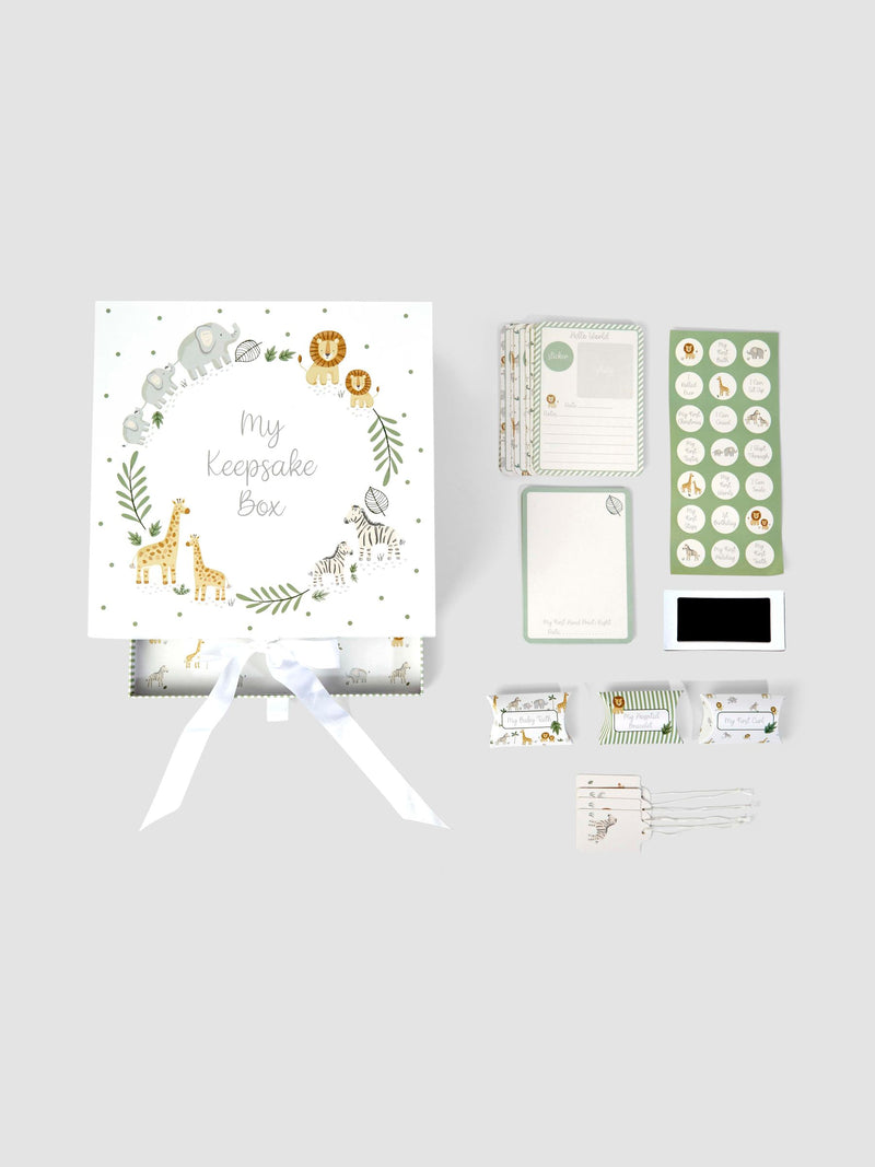 JoJo Maman Bébé baby keepsake memory box with milestone cards, UK version