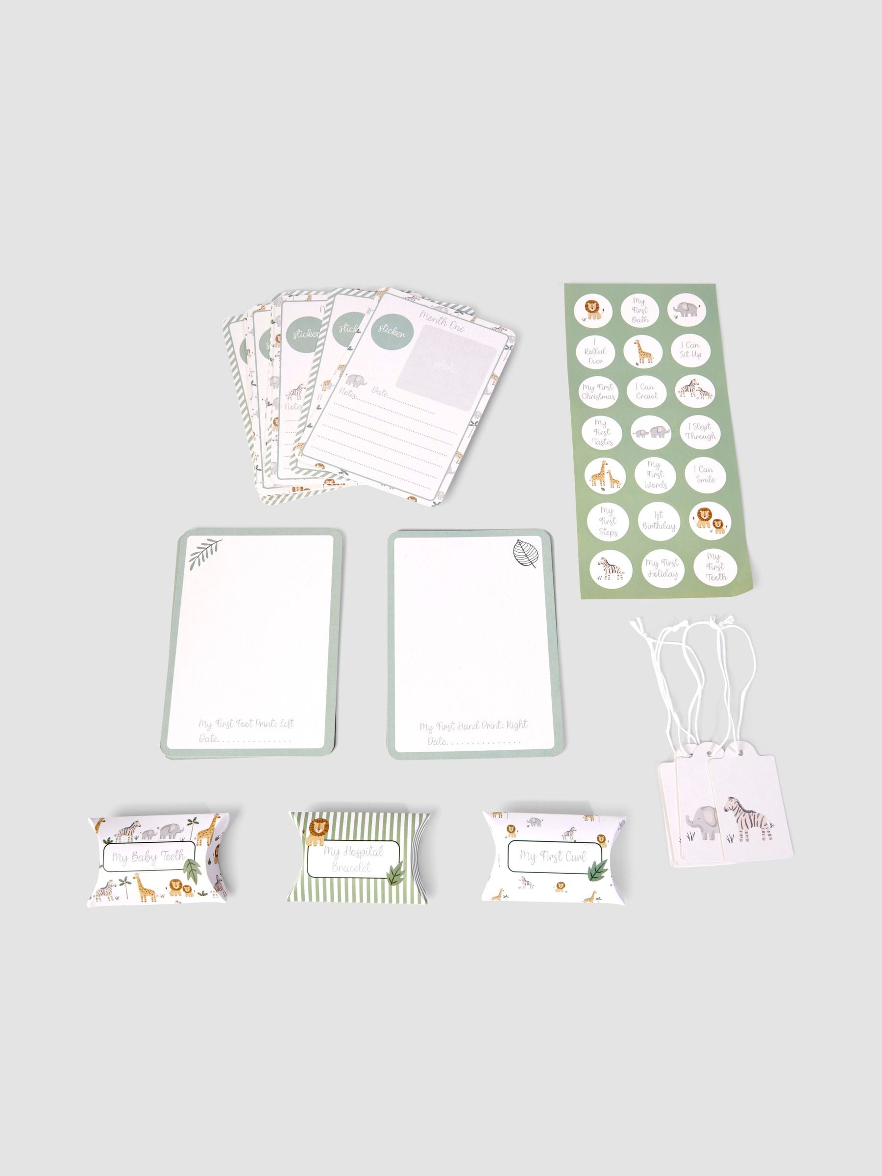 JoJo Maman Bébé baby keepsake memory box with milestone cards, UK version