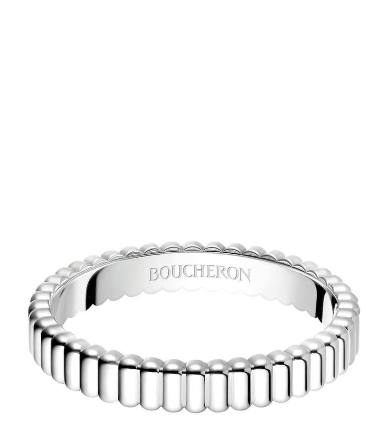 Boucheron white gold grosgrain wedding band, imported from the UK