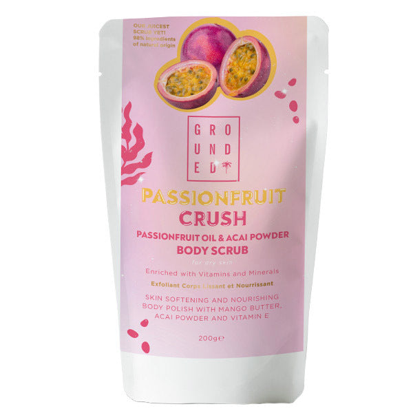 Grounded natural passionfruit body scrub 200g, UK version