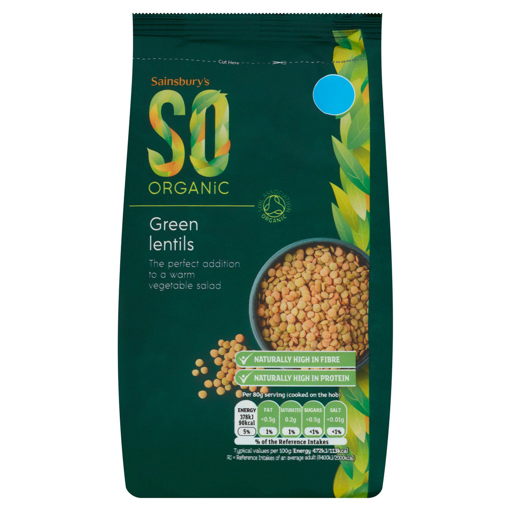 Sainsbury's Green Lentils, SO Organic 500g