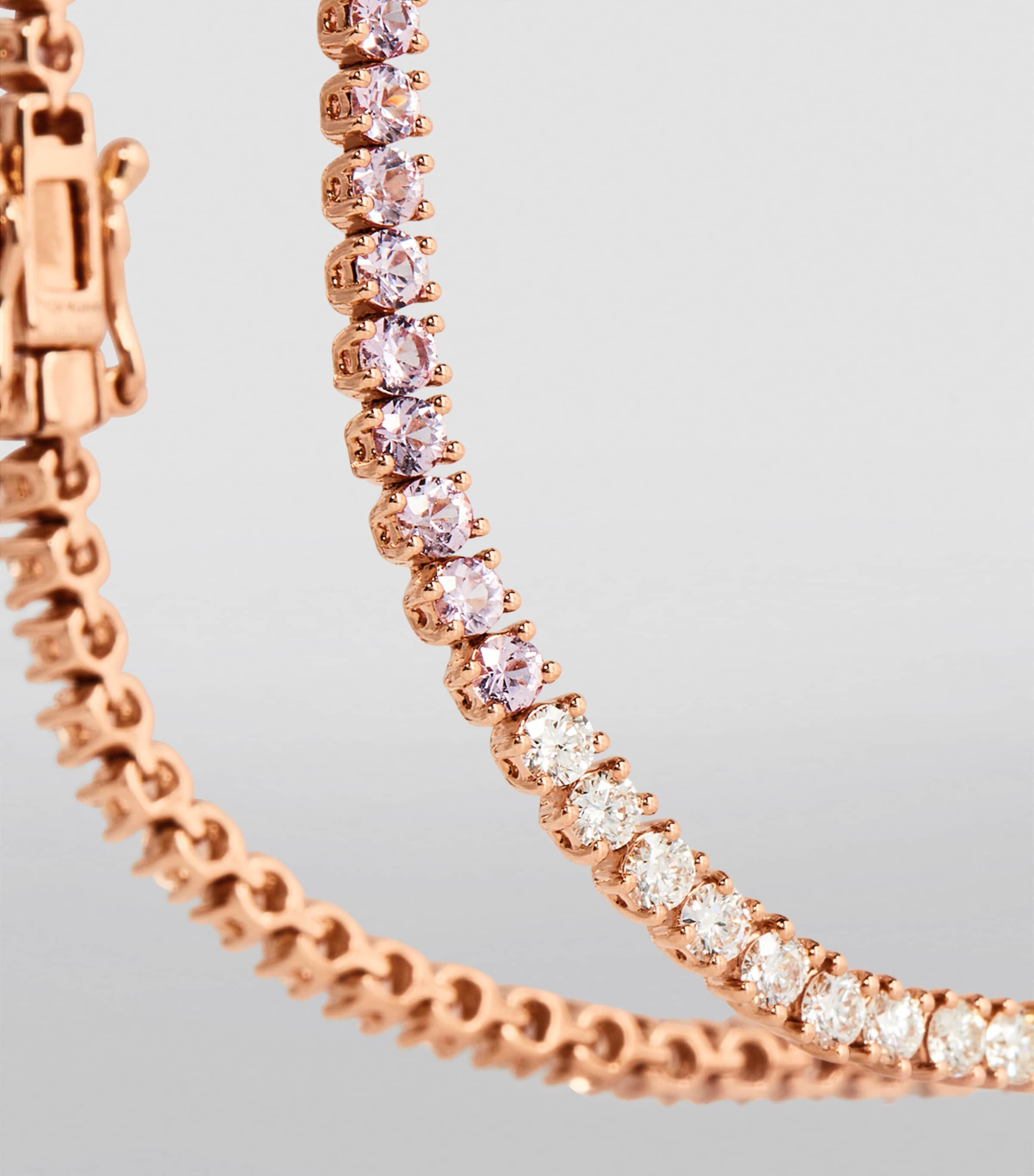 Anita Ko Hepburn bracelet with rose gold diamonds and pink sapphires (British brand)