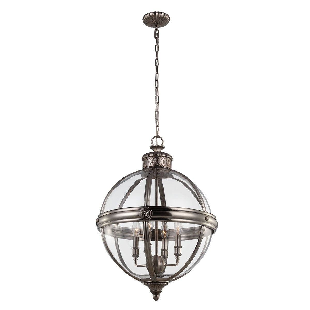 Feiss Adams 4 light pendant chandelier in 2 finishes - British product
