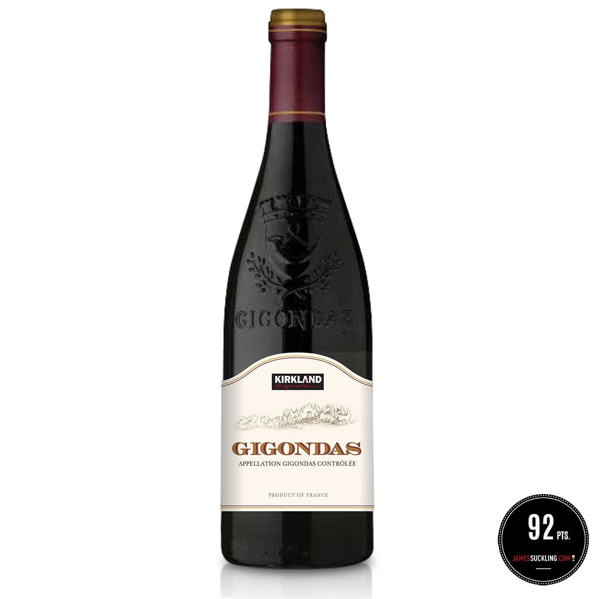 Kirkland Signature Gigondas 2021 red wine 75cl, UK version