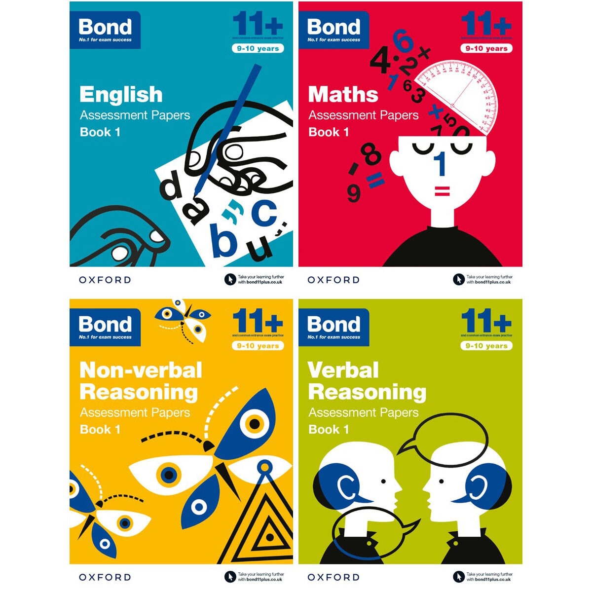 Bond 11+ 4-book pack for ages 9-11 years (British brand)