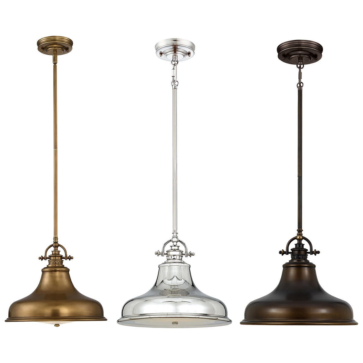 Quoizel medium pendant light in three finishes (British brand)