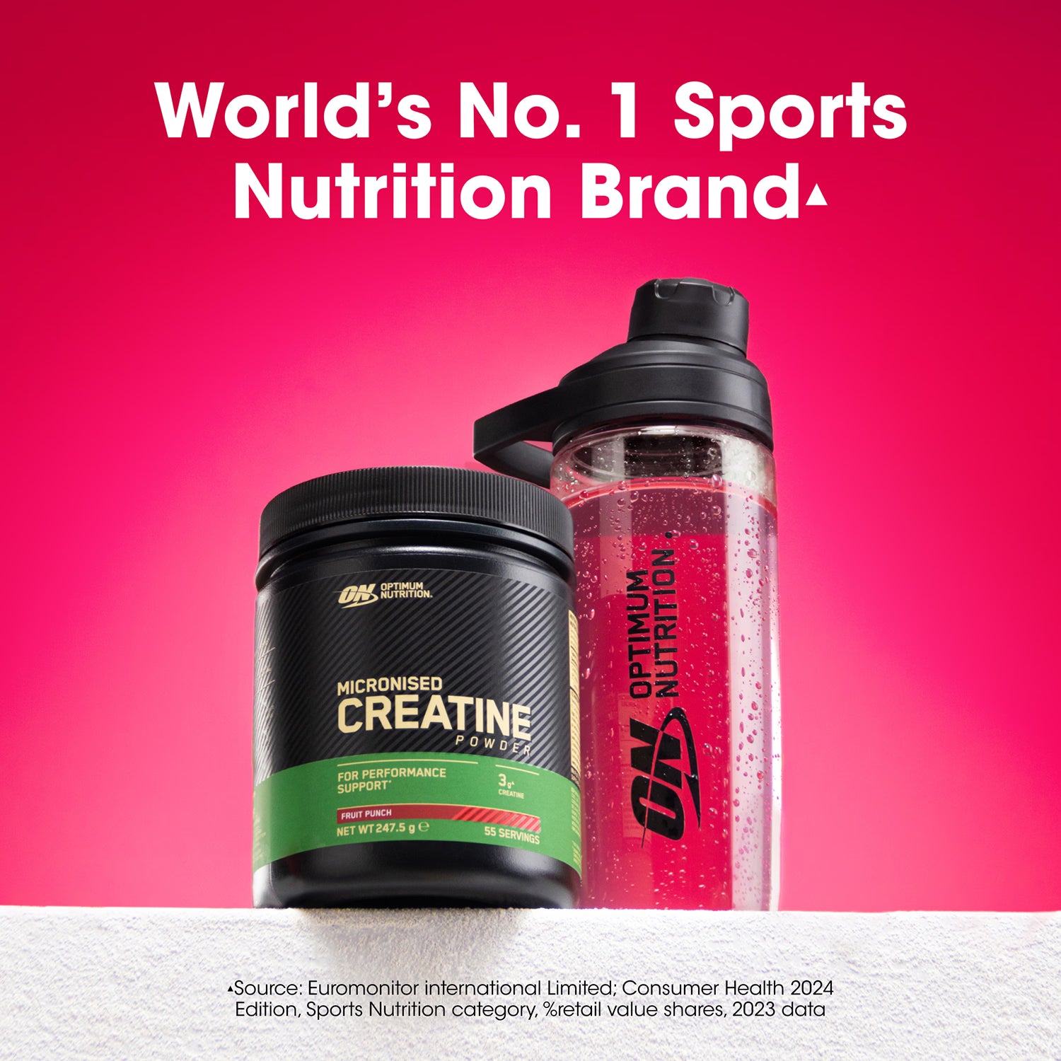 Optimum Nutrition creatine monohydrate fruit punch powder 247.5g (British brand)