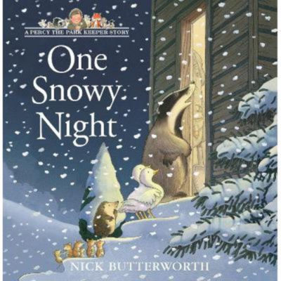 Nick Butterworth One Snowy Night picture book, imported from the UK