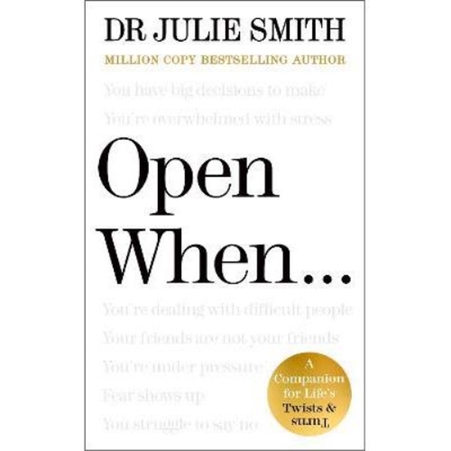 Julie Smith Open When hardback book, imported from the UK