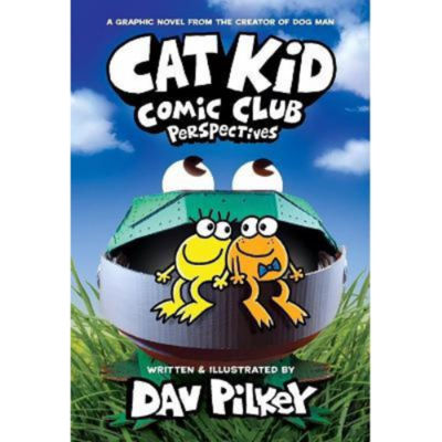 Dav Pilkey Cat Kid Comic Club 2 graphic novel cover (British brand)