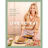 Emily English Live to Eat hardback cookbook, imported from the UK