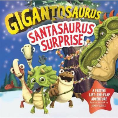Gigantosaurus Santasaurus Surprise lift-the-flap children's book, UK version