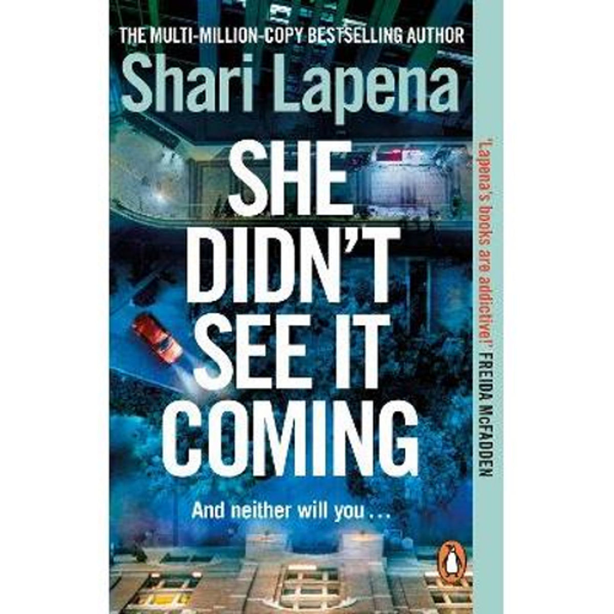 Shari Lapena thriller paperback She Didn't See It Coming (British brand)