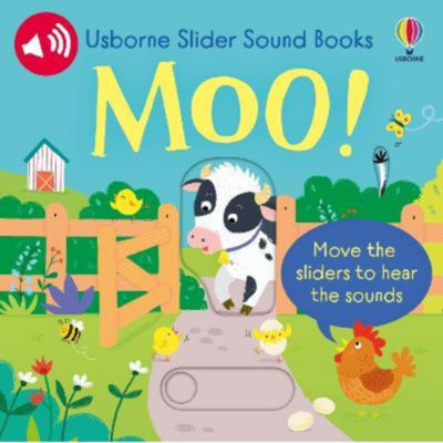 Usborne Moo sound book with sliders (British brand)