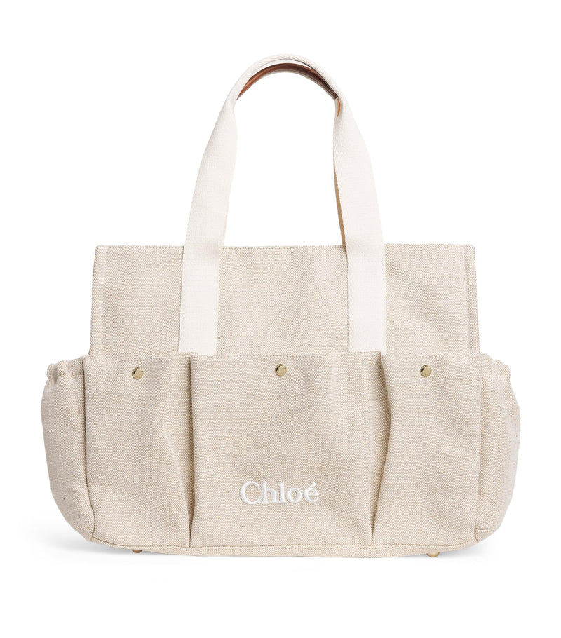 Chloé Kids canvas logo changing bag - British product