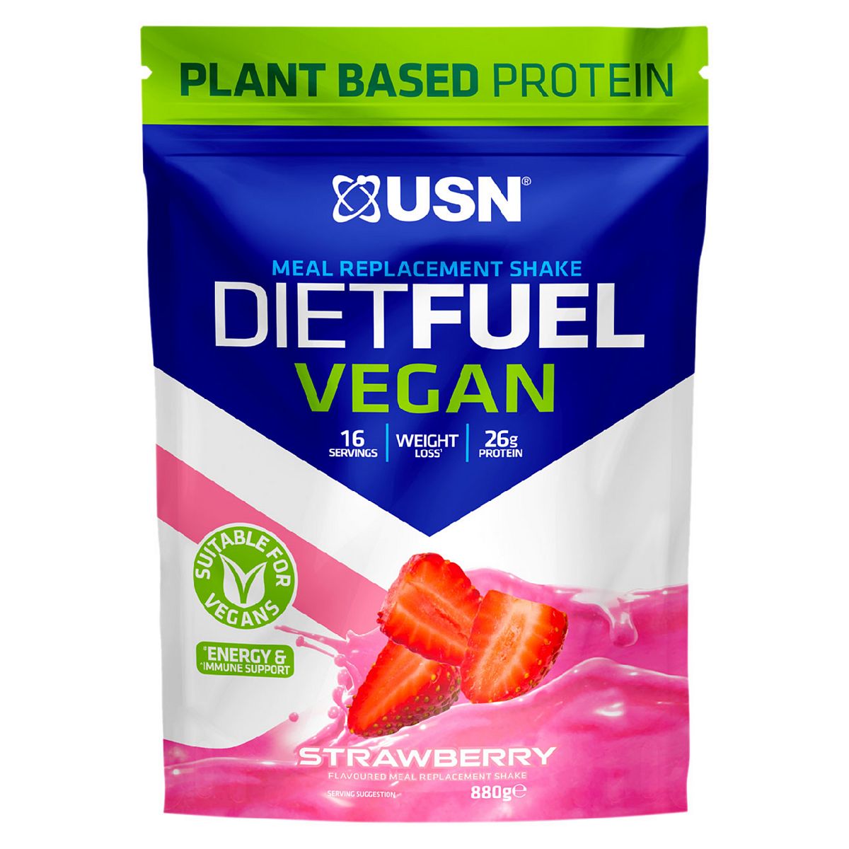 USN Diet Fuel Ultralean Vegan Meal Replacement Strawberry - 880g GOODS Boots   