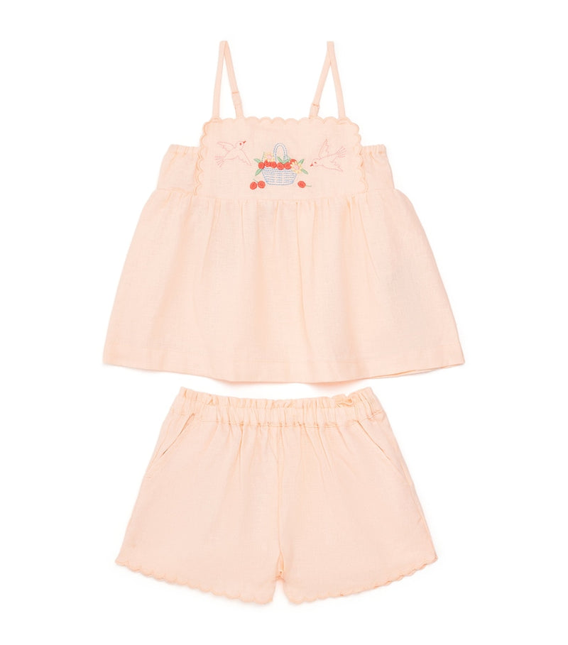 Gingersnaps Hinata linen-blend dress and shorts set for toddlers aged 6-36 months, UK version