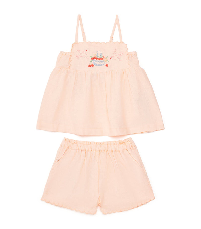 Gingersnaps Hinata linen-blend dress and shorts set for toddlers aged 6-36 months, UK version