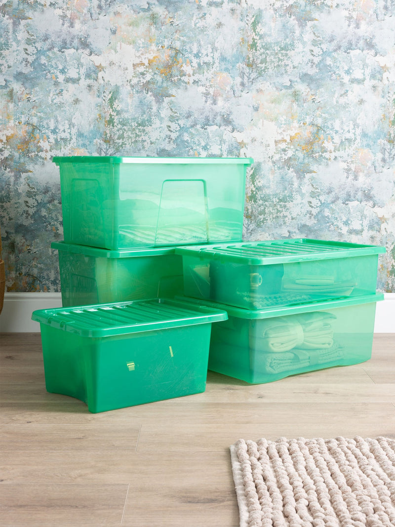 Wham 5 piece green crystal storage boxes set (British brand)