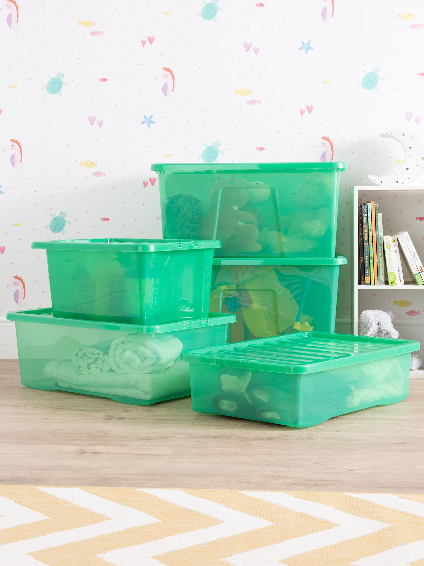 Wham 5 piece green crystal storage boxes set (British brand)
